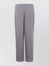 Giorgio Armani Wide Leg Pleated Trousers In Gray
