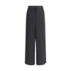 Giorgio Armani Wide-leg Silk Pants With Strass In Black