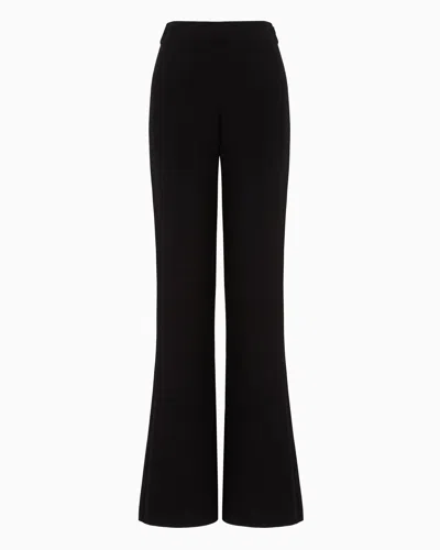 Giorgio Armani Official Store Mulberry Silk Palazzo Trousers In Black
