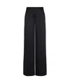 Giorgio Armani Wide-leg Silk Trousers In Black
