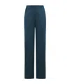 Giorgio Armani Wide-leg Silk Trousers In Blue
