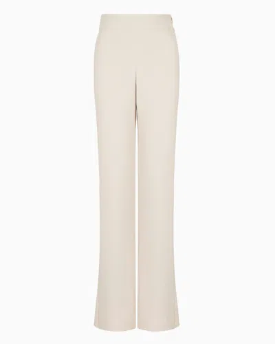 Giorgio Armani Official Store Mulberry Silk Palazzo Trousers In White