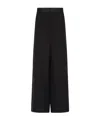 Giorgio Armani Wide-leg Silk Trousers With Rhinestone Details In Black