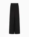 Giorgio Armani Wide-leg Silk Trousers With Rhinestone Details In Black