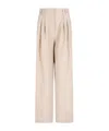 Giorgio Armani Wide-legged Linen Trousers In White