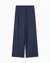 Giorgio Armani Wide-leg Trousers In Cashmere Flannel In Blue