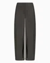 Giorgio Armani Wide-leg Trousers In Checked Brushed Linen In Green