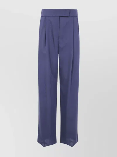Giorgio Armani Wide Leg Trousers Pleated Design In Blue