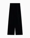 Giorgio Armani Wide-leg Velvet Trousers In Black