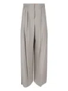 Giorgio Armani High-waisted Wide-leg Trousers With Front Pleats In Gray