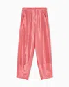 Giorgio Armani Wide Pleated Silk Trousers In Pink