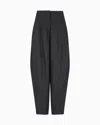 Giorgio Armani Wide Trousers In Wool And Cashmere Flannel In Black