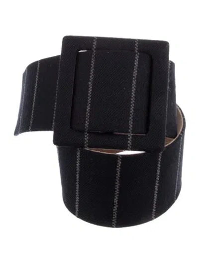 Pre-owned Giorgio Armani Wide Wool Waist Belt In Blue