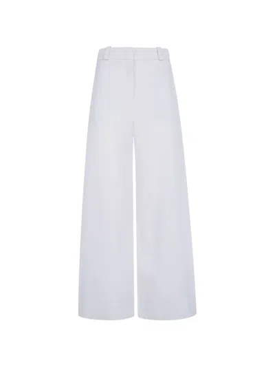 Giorgio Armani High Waist Wide Leg Tailored Trousers In White