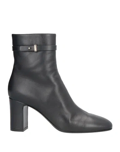 Giorgio Armani Woman Ankle Boots Black Size 10 Leather In Black