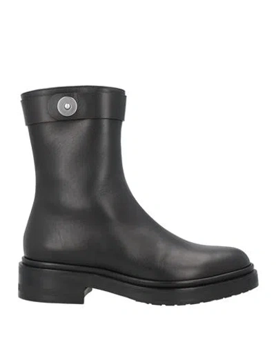 Giorgio Armani Woman Ankle Boots Black Size 8 Leather
