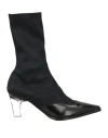 Giorgio Armani Woman Ankle Boots Black Size 8 Textile Fibers, Leather In Black