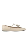 Giorgio Armani Woman Ballet Flats Beige Size 8 Leather In Beige