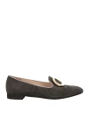 Giorgio Armani Woman Ballet Flats Charcoal Size 7 Leather In Grey
