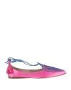 Giorgio Armani Woman Ballet Flats Fuchsia Size 8 Textile Fibers In Pink