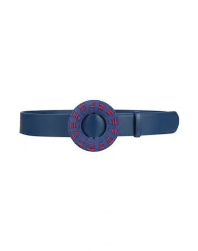 Giorgio Armani Woman Belt Blue Size 34 Calfskin
