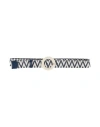 Giorgio Armani Woman Belt Blue Size 34 Textile Fibers, Leather In Blue