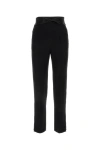 Giorgio Armani Official Store Cigarette Pants In Pure Silk In Black