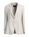 Giorgio Armani Woman Blazer Beige Size 8 Linen, Polyester In Beige