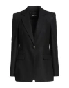 Giorgio Armani Woman Blazer Black Size 10 Virgin Wool, Cashmere, Elastane In Black