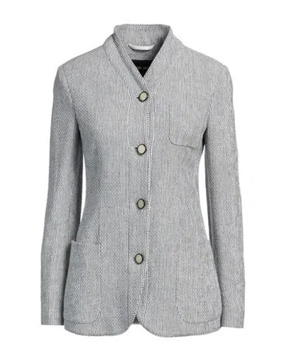 Giorgio Armani Woman Blazer Black Size 6 Linen, Cotton, Elastane