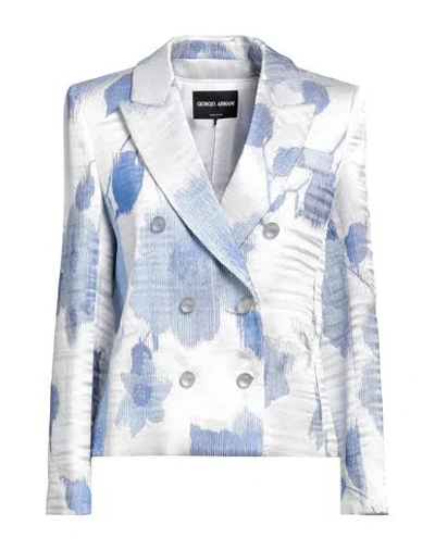 Giorgio Armani Woman Blazer Blue Size 8 Polyester, Acetate, Silk, Polyamide