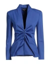 Giorgio Armani Woman Blazer Bright Blue Size 10 Polyamide, Elastane In Blue