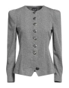 Giorgio Armani Woman Blazer Grey Size 14 Viscose, Polyamide, Elastane In Grey