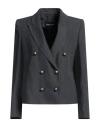 Giorgio Armani Woman Blazer Lead Size 12 Linen In Grey