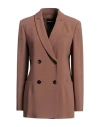 Giorgio Armani Woman Blazer Light Brown Size 10 Viscose, Elastane In Brown