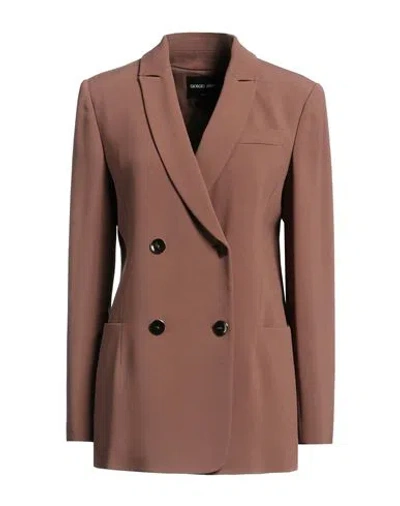 Giorgio Armani Woman Blazer Light Brown Size 10 Viscose, Elastane
