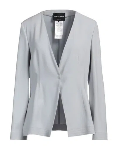 Giorgio Armani Woman Blazer Light Grey Size 8 Polyester