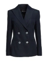 Giorgio Armani Woman Blazer Midnight Blue Size 10 Linen In Blue
