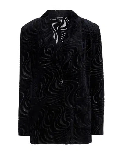 Giorgio Armani Woman Blazer Midnight Blue Size 6 Polyester, Cotton, Viscose