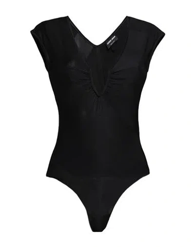 Giorgio Armani Woman Bodysuit Black Size 4 Viscose, Elastane