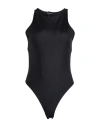 Giorgio Armani Woman Bodysuit Black Size 8 Polyamide, Elastane