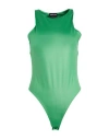 Giorgio Armani Woman Bodysuit Green Size 10 Polyamide, Elastane