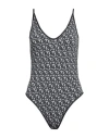 Giorgio Armani Woman Bodysuit Midnight Blue Size 6 Polyamide, Elastane In Blue