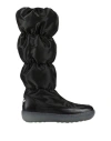 Giorgio Armani Woman Boot Black Size 8 Polyester, Polyamide, Silk, Cow Leather In Black