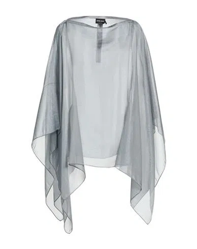 Giorgio Armani Woman Cape Grey Size Onesize Viscose, Silk, Metallic Fiber In Gray