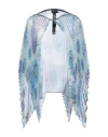 Giorgio Armani Woman Cape Light Blue Size Onesize Polyester In Blue
