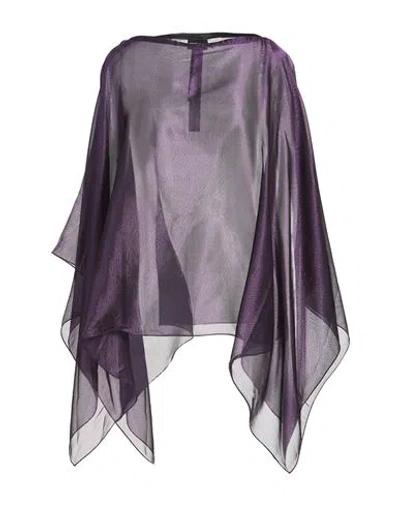 Giorgio Armani Woman Cape Purple Size Onesize Viscose, Silk, Metallic Fiber