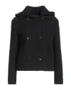 Giorgio Armani Woman Coat Black Size 8 Wool In Black
