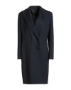 Giorgio Armani Woman Coat Midnight Blue Size 10 Virgin Wool, Silk In Blue