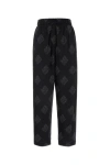 Giorgio Armani Stretch Silk Pant With Embroidered Geometric Pattern In Multicolor